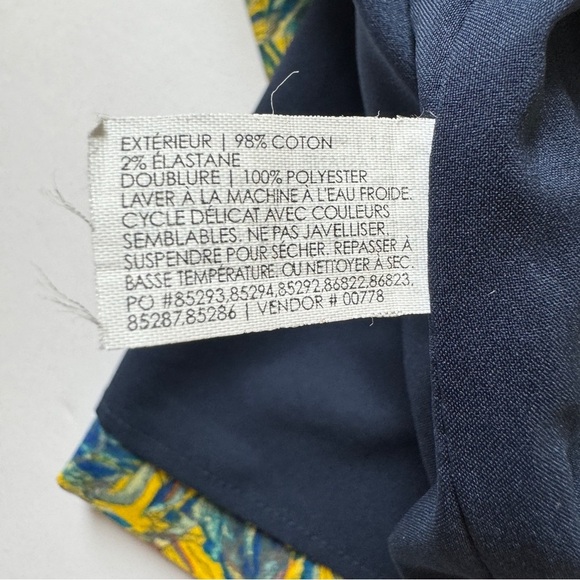 Club Monaco Mini Skirt Minirock Floral Botanical Yellow Lined Mod Bright Sz 2 - Picture 4 of 9